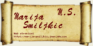 Marija Smiljkić vizit kartica
